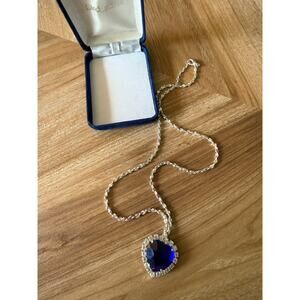 Vintage Necklace Heart of Ocean Estate Jewelry Pre-Owned Signed BC 1998 LIND